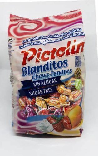 PICTOLIN BLANDITOS CUKORMENTES GYÜMÖLCS ÉS TEJSZÍNES ÍZŰ PUHA CUKORKA 65G