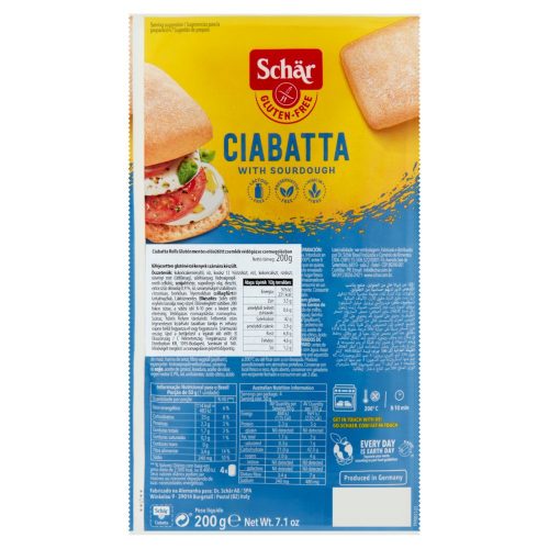 SCHÄR CIABATTA ELŐSÜTÖTT ZSEMLÉK 200 G