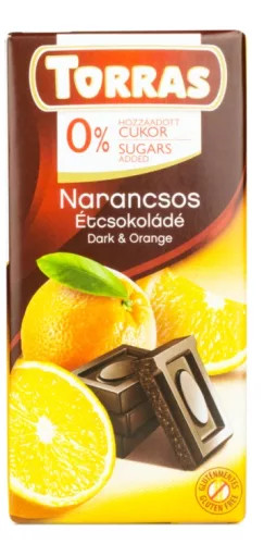 TORRAS CUKOR ÉS GLUTÉNMENTES NARANCSOS ÉTCSOKOLÁDÉ 75 G