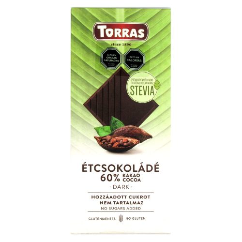 TORRAS ÉTCSOKOLÁDÉ HOZZÁADOTT CUKOR NÉLKÜL 100 G