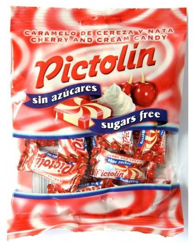 PICTOLIN CSERESZNYÉS-TEJSZÍNES CUKORMENTES CUKORKA 65 G