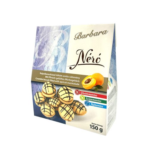 BARBARA GLUTÉNMENTES KAJSZIBARACKÍZZEL TÖLTÖTT NÉRO - 150G
