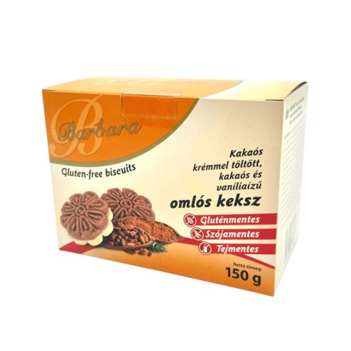 BARBARA GLUTÉNMENTES KAKAÓKRÉMMEL TÖLTÖTT OMLÓS KEKSZ - 150G