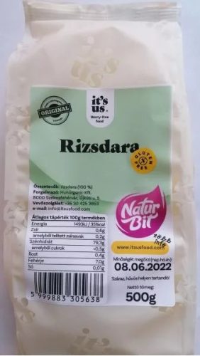 IT'S US NATURBIT RIZSDARA GLUTÉNMENTES 500G