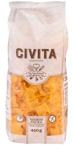 CIVITA GLUTÉNMENTES KUKORICA SZÁRAZTÉSZTA FODROS NAGYKOCKA 450G