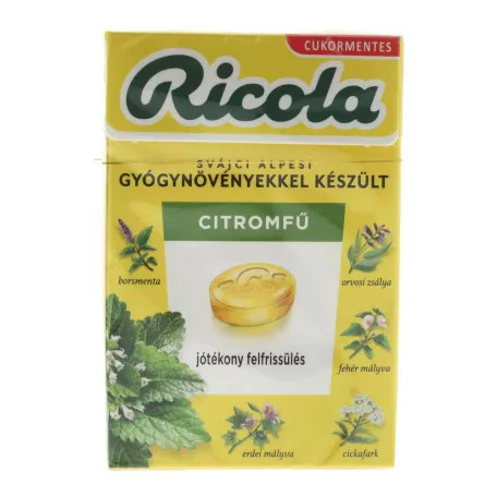 RICOLA CUKOR CITROMFŰ CUKORMENTES 40G