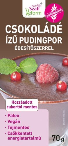 SZAFI REFORM CSOKOLÁDÉ ÍZŰ PUDINGPOR ÉDESÍTŐSZERREL 70 G (PALEO, VEGÁN, GLUTÉN-, ÉS TEJMENTES)