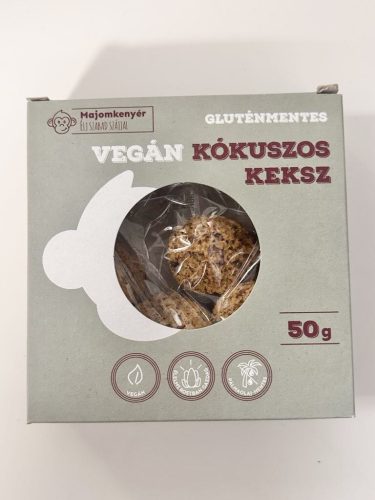 KÓKUSZOS KEKSZ GLUTÉNMENTES, HOZZÁADOTT CUKORMENTES 50G MAJOMKENYÉR 