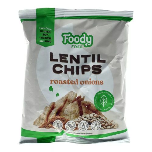 HUMMUS LENCSE CHIPS SÜLTHAGYMÁVAL 50G FOODY FREE