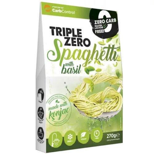 TRIPLE ZERO BAZSALIKOMOS SPAGETTI KONJAC TÉSZTA 270G