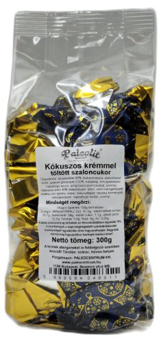 PALEOLIT KÓKUSZOS SZALONCUKOR 300G KRÉMMEL TÖLTVE