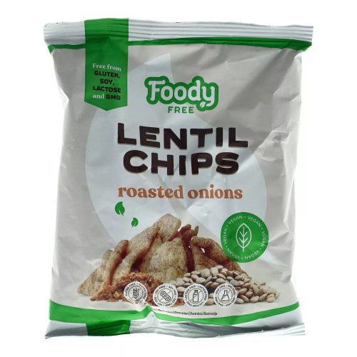 FOODY FREE HUMMUS LENCSE CHIPS SÜLTHAGYMÁVAL 50G