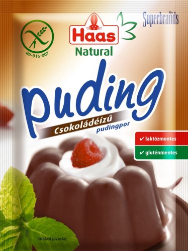 HAAS NATURAL CSOKOLÁDÉÍZŰ PUDINGPOR 44G