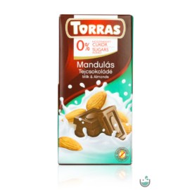 TORRAS MANDULÁS HOZZÁADOTT CUKORMENTES TEJCSOKOLÁDÉ (GLUTÉNMENTES) 75 G