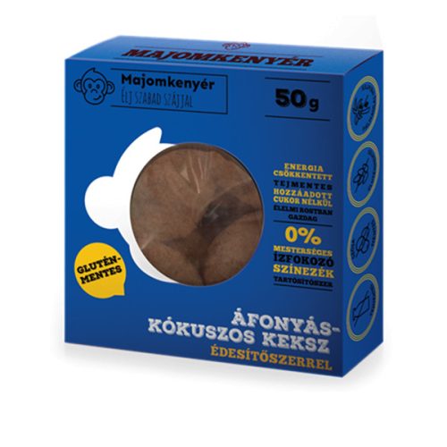 ÁFONYÁS-KÓKUSZOS KEKSZ 50G MAJOMKENYÉR