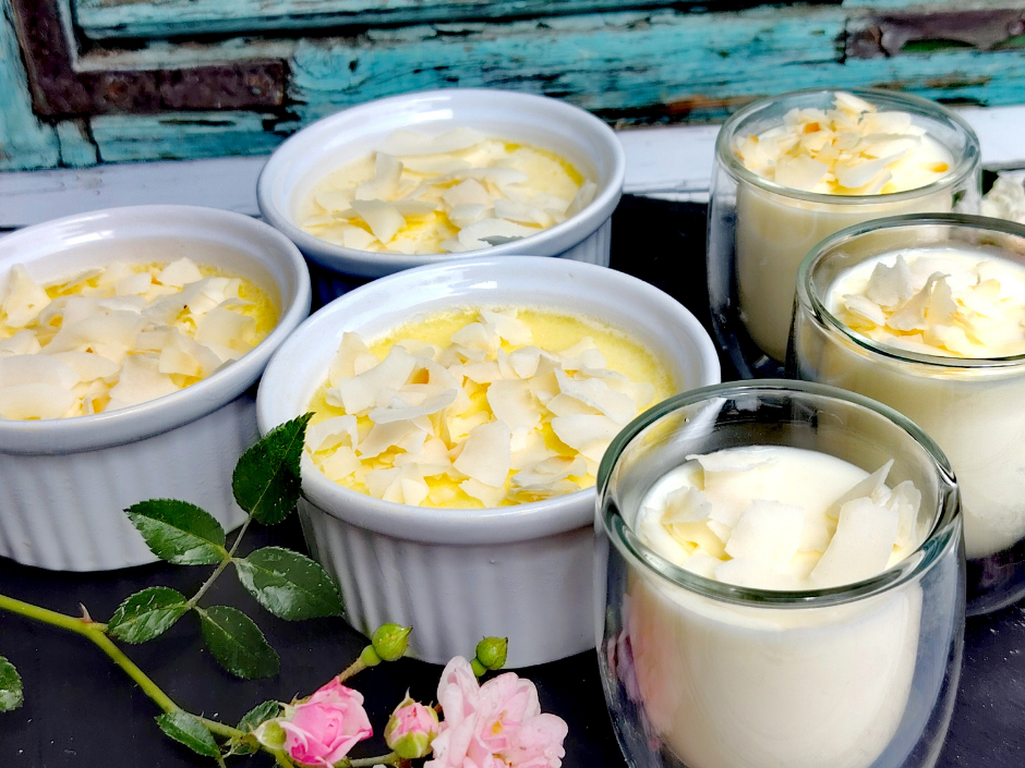 Laktózmentes kókuszos panna cotta