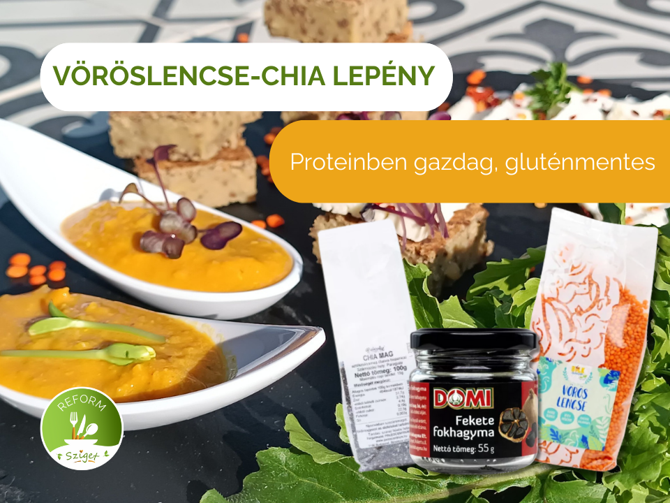 PROTEINBEN GAZDAG, GLUTÉNMENTES VÖRÖSLENCSE-CHIA LEPÉNY